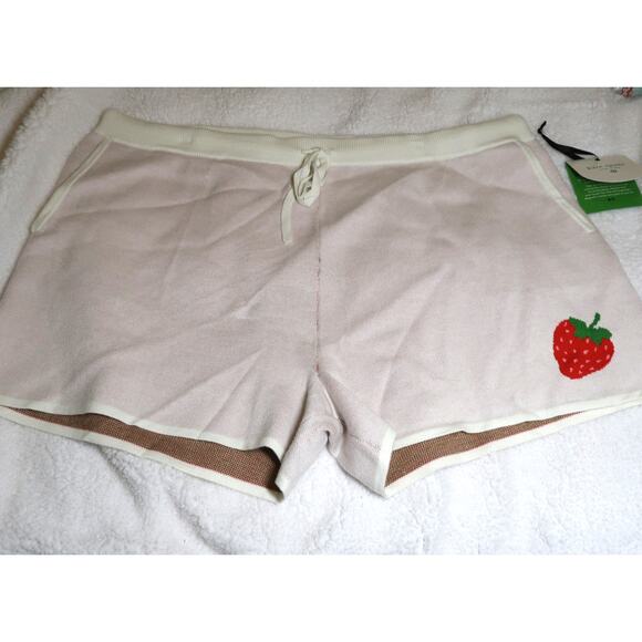 Kate Spade x Target Strawberry Knit Lounge Shorts NWT 1X Women's Pink Cream - Picture 13 of 16